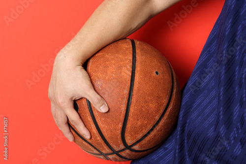 Plakat sport chłopiec koszykówka