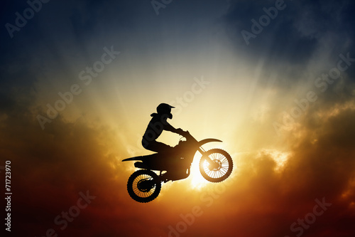 Fototapeta rower motocyklista słońce wyścig