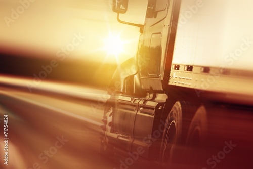 Plakat amerykański autostrada transport ruch ciężarówka
