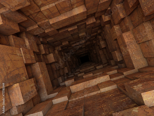 Naklejka tunel 3D korytarz głębia perspektywa