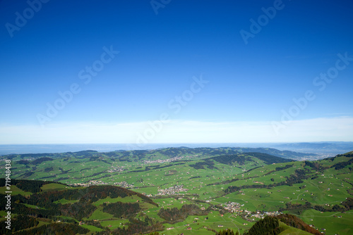 Fototapeta szwajcaria krajobraz niebo alpy wioska