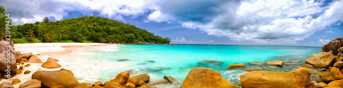 Obraz na płótnie seszele spokojny plaża wyspa panorama