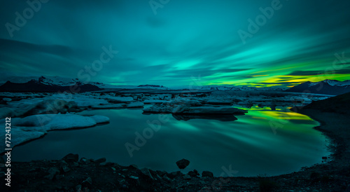 Naklejka piękny wyspa krajobraz lód