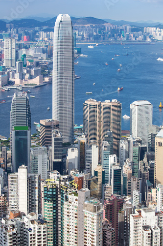 Fotoroleta drapacz hongkong architektura