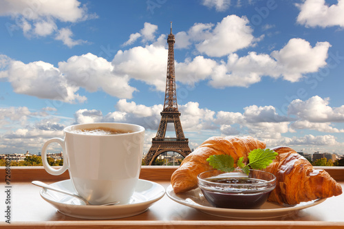 Obraz na płótnie kawiarnia wieża filiżanka jedzenie