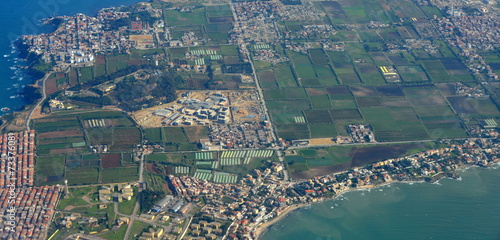 Fotoroleta widok samolot miasto