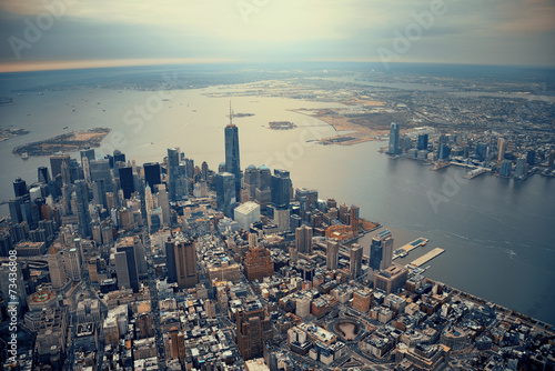 Naklejka amerykański miejski panorama ameryka nowy jork