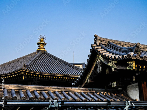 Naklejka świątynia japonia specjalny dach drewno