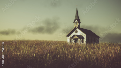Fototapeta rolnictwo kościół niebo natura stary