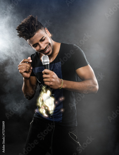 Obraz na płótnie karaoke śpiew mikrofon