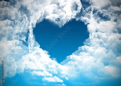 Plakat piękny miłość serce niebo