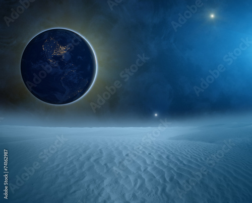 Fotoroleta księżyc droga mleczna wszechświat glob noc