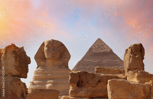 Naklejka egipt piramida antyczny kair
