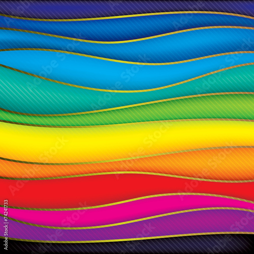 Fotoroleta nowoczesny sztuka fala kolorowy pasy