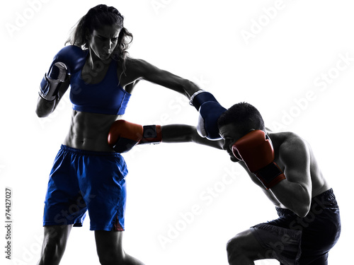 Fotoroleta mężczyzna para boks kick-boxing portret