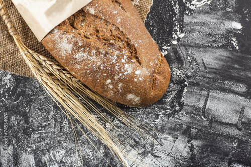 Naklejka vintage pszenica mąka jedzenie świeży