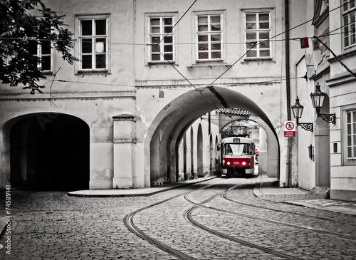 Fototapeta tramwaj czeski architektura