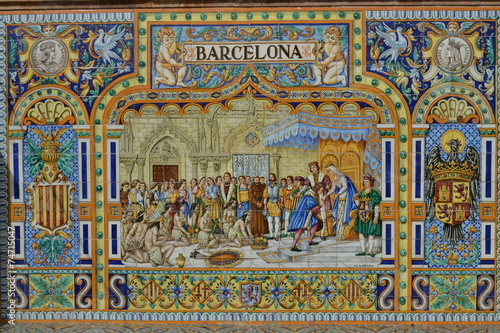 Naklejka hiszpania sztuka barcelona dachówka andaluzja