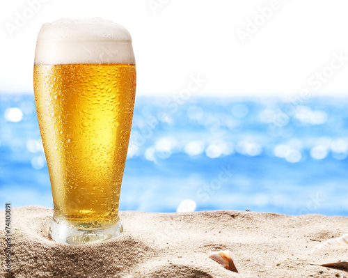 Naklejka napój plaża lato morze