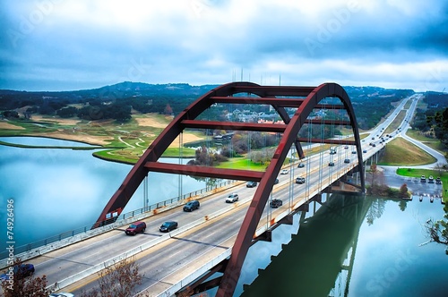Plakat droga most transport jęzioro inżynieria