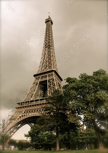 Obraz na płótnie widok francja czarna godzina paris