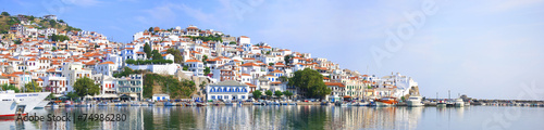 Fototapeta wioska panorama grecja pejzaż wyspa