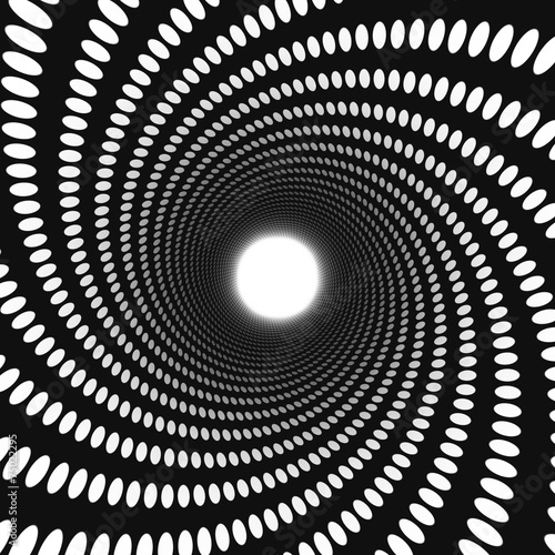 Plakat tunel perspektywa sztuka spirala wirowa