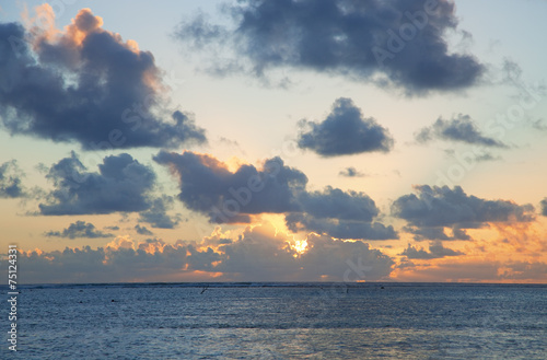Fotoroleta morze karaiby panorama zmierzch