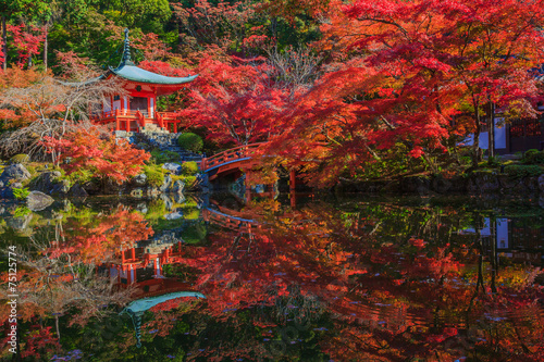 Naklejka most jesień natura architektura japonia