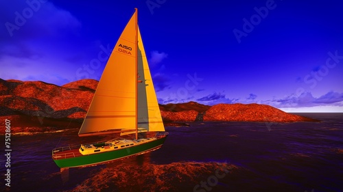 Obraz na płótnie fala woda łódź piękny zabawa