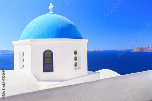 Fotoroleta grecja santorini niebo kościół grecki