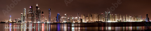 Plakat panorama dubaj krajobraz miasta