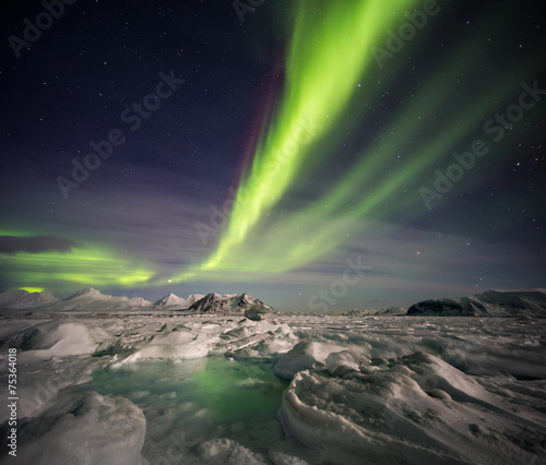 Fototapeta góra słońce islandia gwiazda