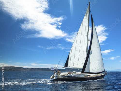 Fototapeta natura grecja sport jacht łódź