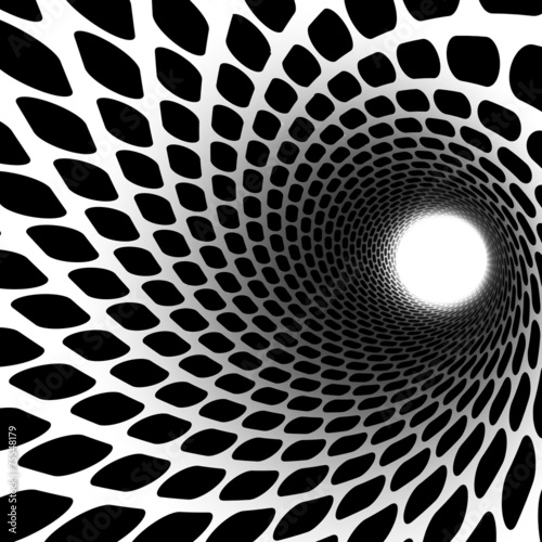 Plakat perspektywa tunel spirala sztuka