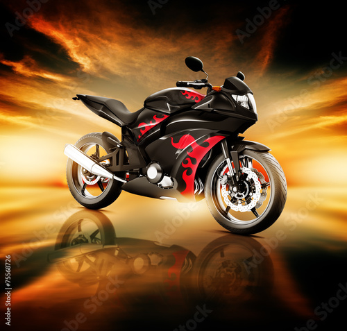 Fototapeta transport motocykl silnik 3D