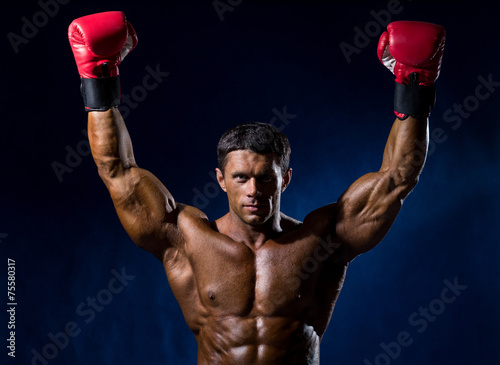 Plakat boks bokser fitness zdrowie ciało