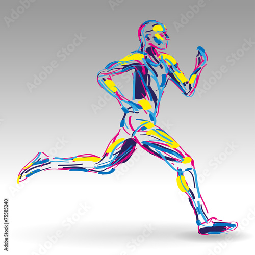 Plakat sport sprinter sztuka ćwiczenie