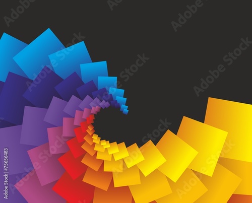 Naklejka kwiat sztuka spirala kolorowy