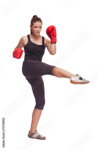 Fotoroleta kick-boxing dziewczynka piękny boks