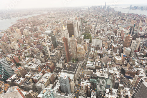 Fototapeta panorama śródmieście manhatan amerykański architektura
