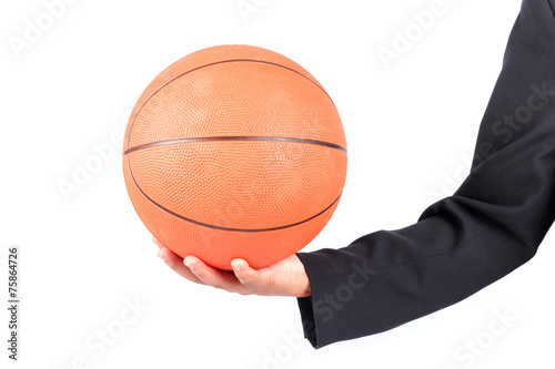 Naklejka mężczyzna filiżanka piłka koszykówka sport