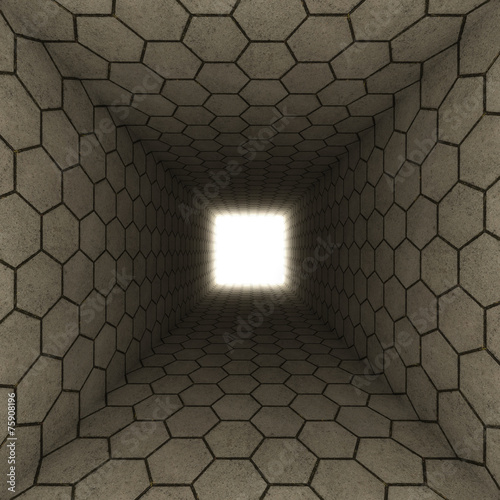 Naklejka tunel korytarz 3D