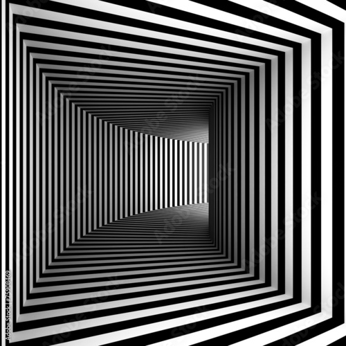 Naklejka korytarz tunel perspektywa 3D wzór