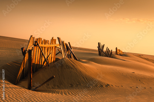 Plakat wydma niebo pustynia bezdroża pejzaż