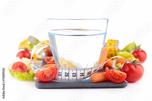 Plakat zdrowie zdrowy warzywo woda pomidor