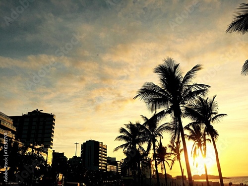 Fototapeta morze plaża ameryka południowa palma niebo