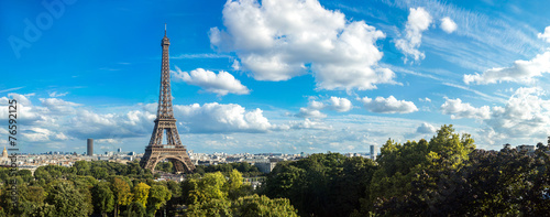 Naklejka drzewa miejski panoramiczny europa francja