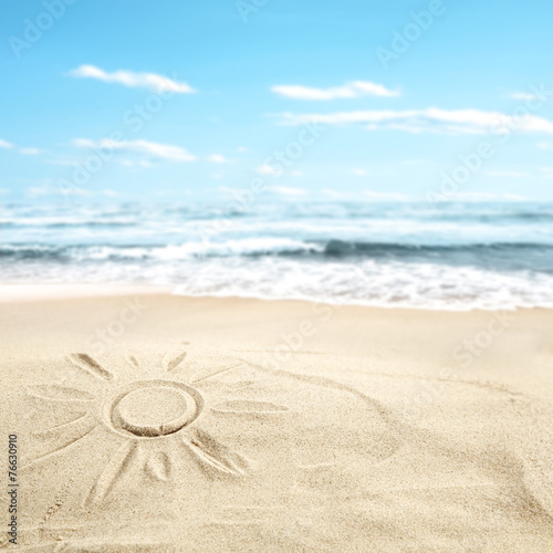 Plakat tropikalny słońce wybrzeże piękny