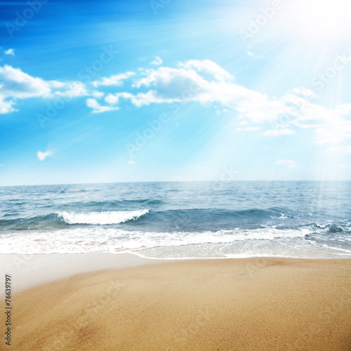 Plakat krajobraz fala plaża piękny natura